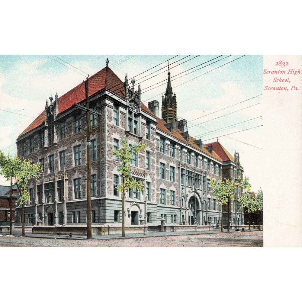 Scranton Pennsylvania PA Scranton High School Antique Postcard Undivided Back